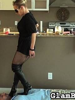 High heel knee boots is the perfect sort of footwear for a woman to dominate man in