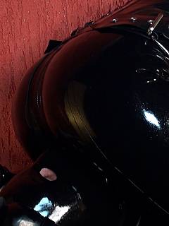 Femdom couple in black latex: blonde is facesitting the male